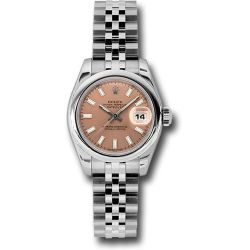  *Pre-Owned* Rolex Steel Lady-Datejust 26 Watch - Domed Bezel - Pink/Copper Index Dial - Jubilee Bracelet