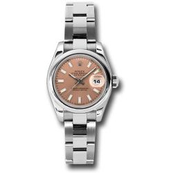  *Pre-Owned* Rolex Steel Lady-Datejust 26 Watch - Domed Bezel - Pink/Copper Index Dial - Oyster Bracelet