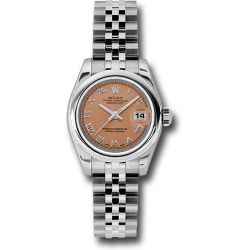  *Pre-Owned* Rolex Steel Lady-Datejust 26 Watch - Domed Bezel - Pink/Copper Roman Dial - Jubilee Bracelet