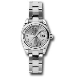 *Pre-Owned* Rolex Steel Lady-Datejust 26 Watch - Domed Bezel - Silver Concentric Arabic Dial - Oyster Bracelet