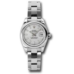  *Pre-Owned* Rolex Steel Lady-Datejust 26 Watch - Domed Bezel - Silver Index Dial - Oyster Bracelet