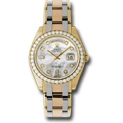  *Pre-Owned* Rolex Yellow Gold Day-Date Special Edition 39 Watch - 40 Diamond Bezel - Mother-Of-Pearl Diamond Dial
