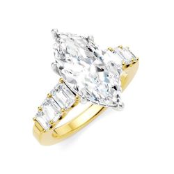 Crown Emerald Diamond Semi-Mount Ring