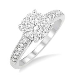 Shine Bright Aurora Victoire 14K White Gold Diamond Engagement Ring