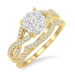 Round Shape Shine Bright Diamond Wedding Set