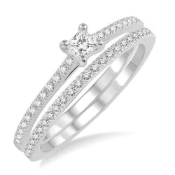 Valora Anthem Reverie Princess Shape Diamond Wedding Set