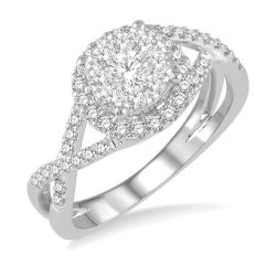 Shine Bright ElOnVio 14K White Gold Diamond Ring