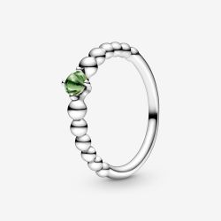 Spring Green Crystal Beaded Ring