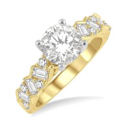 Round Shape Semi-Mount Scatter Diamond Semi-Mount Ring