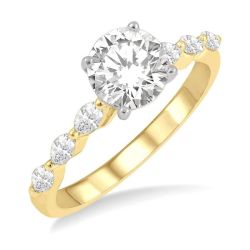 Crown Topaz Diamond Semi-Mount Ring