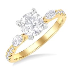 Minerva Garnet Diamond Semi-Mount Engagement Ring