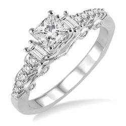 Empress 14K White Gold Diamond Engagement Ring