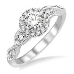 Signature Obsidian 14K White Gold Diamond Engagement Ring