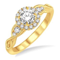 VelXeOra LinAeLin 14K Yellow Gold Diamond Ring
