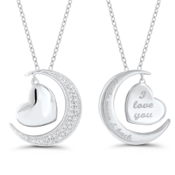 To The Moon Silver Pendant