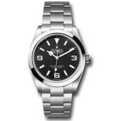  *Pre-Owned* Rolex Oystersteel Explorer 40 Watch - Smooth Bezel - Black Index Arabic Dial - Oyster Bracelet