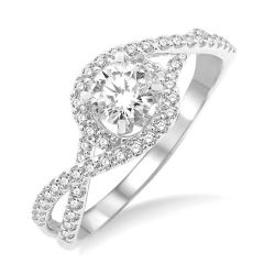Ra Elegance 14K White Gold Diamond Engagement Ring