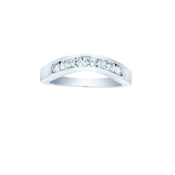 Diamond Seven Channel Set Curved Band