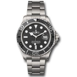  *Pre-Owned* Rolex Rlx Titanium Yacht-Master 42 Watch - Bidirectional Rotatable Bezel - Black Dial - Oyster Bracelet
