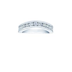 Diamond Fifteen Channel Set Curved Band