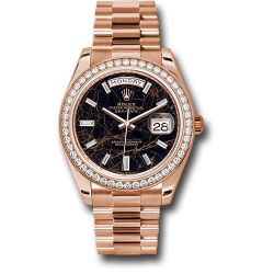  *Pre-Owned* Rolex Everose Gold Day-Date 40 Watch - Diamond Bezel - Eisenkiesel Diamond Dial - President Bracelet