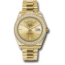  *Pre-Owned* Rolex Yellow Gold Day-Date 40 Watch - Bezel - Champagne Index Dial - President Bracelet