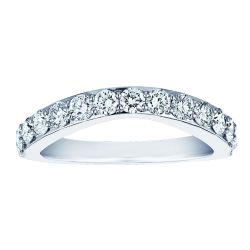Diamond Fifteen Prong Set Curved Band
