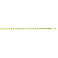22" 10k Yellow Gold Diamond Cut Rope Chain Lobster Clasp