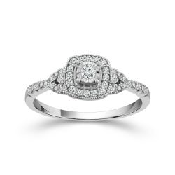 10k White Gold Engagement Ring