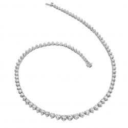 14k White Gold 5 CTW Diamond Tennis Necklace