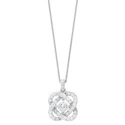 Front view diamond pendant in white gold