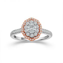 White and Rose Gold Engagement Ring