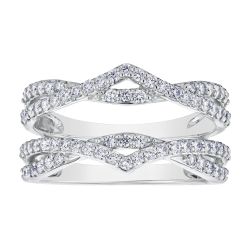 Diamond Double Row Chevron Insert Ring