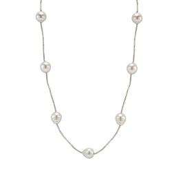 Celestia White Pearl Station Necklace