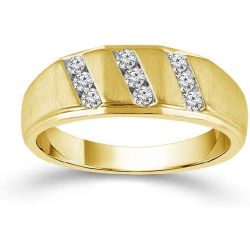10kt Yellow Gold Diamond Mens Ring