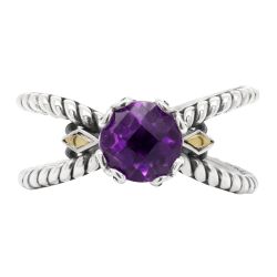 Celestia Amethyst Scrollwork Ring