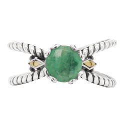 Elaris Green Gemstone Scrollwork Ring