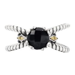 Virelle Black Spinel Scrollwork Ring