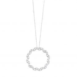 Frontview Sterling Silver 1/4tdw Diamond Circle Pendant