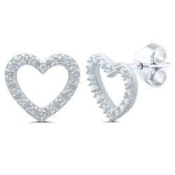 Gold Diamond Heart Earrings