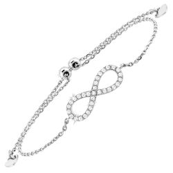 Silver Infinity Bolo Bracelet