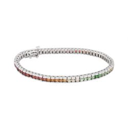 Spectrum Elegance Multi-Gemstone Tennis Bracelet - 16.19 TGW