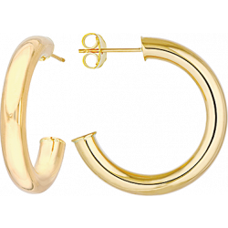 14k Yellow Gold 25mm Open Hoop Earrings