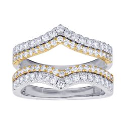 Diamond Two Tone Double Row Insert Ring