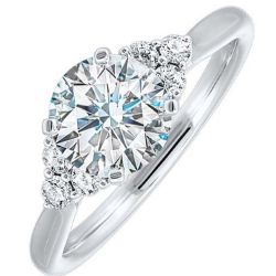 River Grandeur 14K White Gold Diamond Engagement Ring