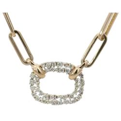Golden Link Diamond Pendant Necklace