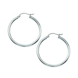 14k White Gold Hoop Earrings