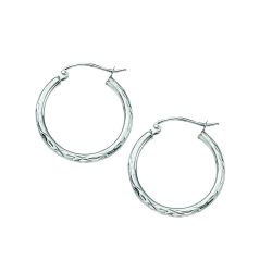 14k White Gold Hoop Earrings