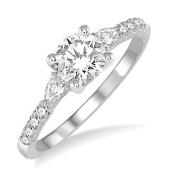 Venus 14K White Gold Diamond Semi-Mount Ring