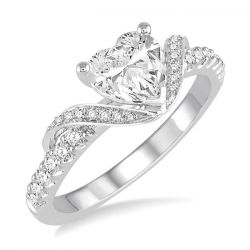 Heart Shape Semi-Mount Diamond Engagement Ring